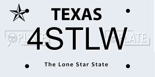 4STLW Texas License Plate