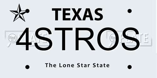 4STROS Texas License Plate