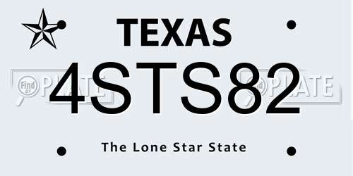 4STS82 Texas License Plate