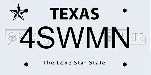 4SWMN Texas License Plate