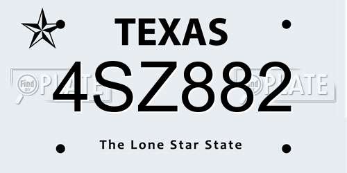 4SZ882 Texas License Plate