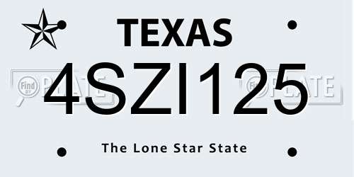 4SZI125 Texas License Plate