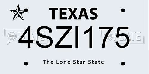 4SZI175 Texas License Plate