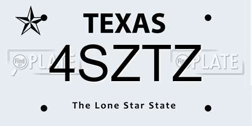 4SZTZ Texas License Plate