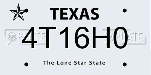 4T16H0 Texas License Plate