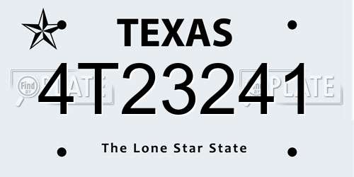 4T23241 Texas License Plate