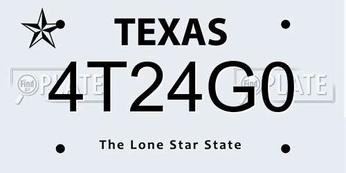 4T24G0 Texas License Plate