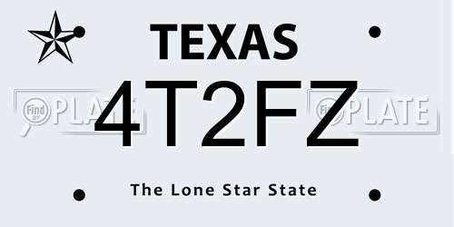 4T2FZ Texas License Plate