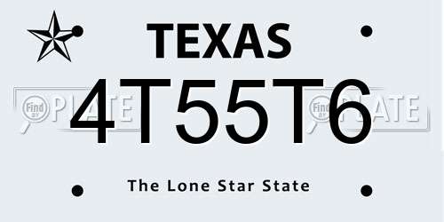 4T55T6 Texas License Plate