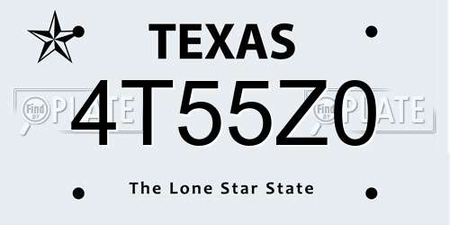 4T55Z0 Texas License Plate