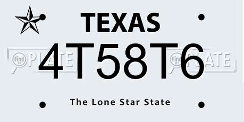 4T58T6 Texas License Plate