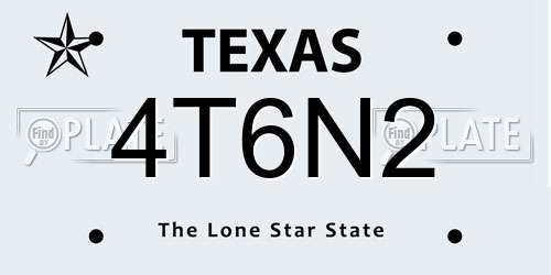 4T6N2 Texas License Plate