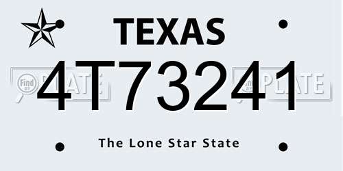 4T73241 Texas License Plate