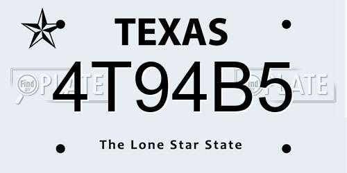 4T94B5 Texas License Plate