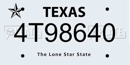 4T98640 Texas License Plate
