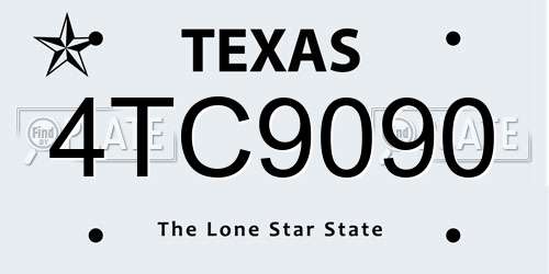 4TC9090 Texas License Plate