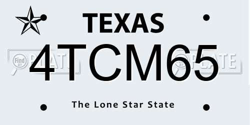 4TCM65 Texas License Plate