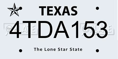 4TDA153 Texas License Plate