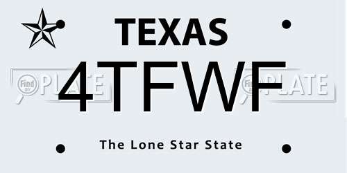 4TFWF Texas License Plate