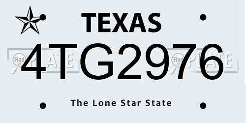 4TG2976 Texas License Plate