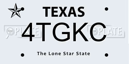 4TGKC Texas License Plate