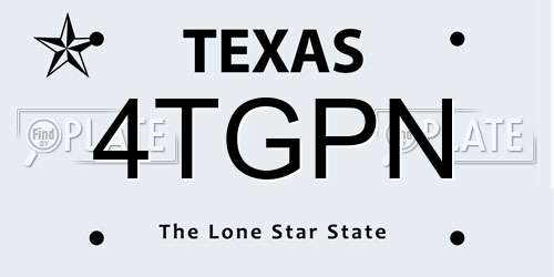 4TGPN Texas License Plate