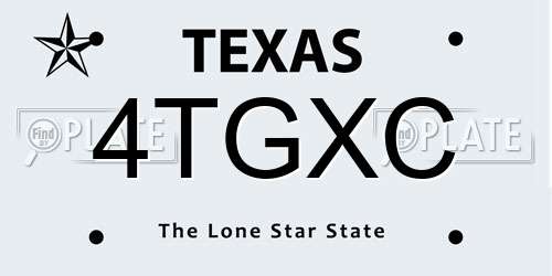 4TGXC Texas License Plate