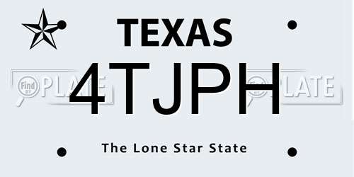 4TJPH Texas License Plate