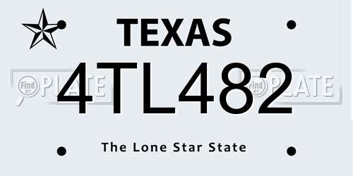4TL482 Texas License Plate