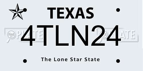 4TLN24 Texas License Plate