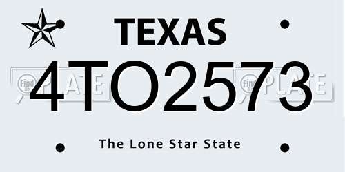 4TO2573 Texas License Plate