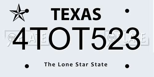 4TOT523 Texas License Plate