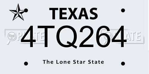 4TQ264 Texas License Plate