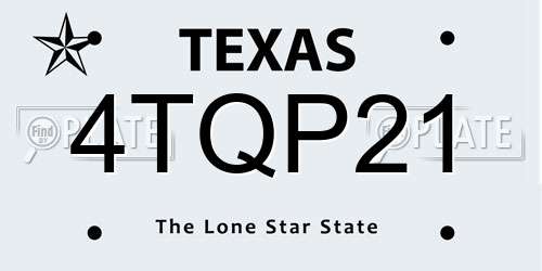4TQP21 Texas License Plate