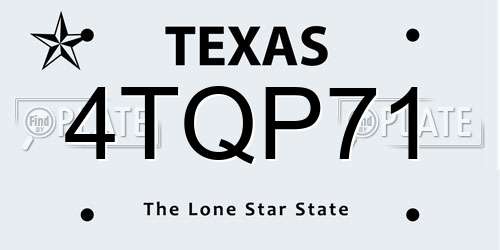4TQP71 Texas License Plate