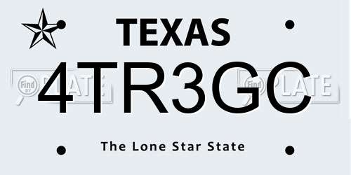 4TR3GC Texas License Plate