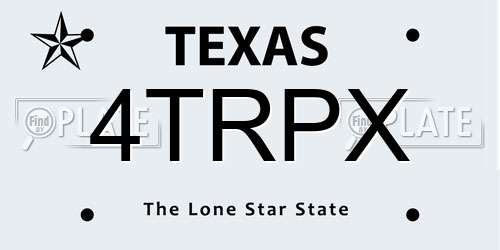4TRPX Texas License Plate