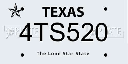 4TS520 Texas License Plate