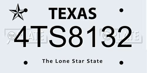 4TS8132 Texas License Plate