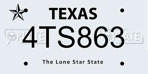4TS863 Texas License Plate