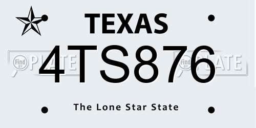 4TS876 Texas License Plate