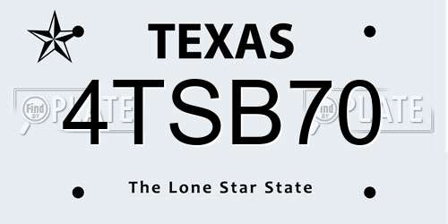 4TSB70 Texas License Plate