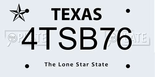 4TSB76 Texas License Plate