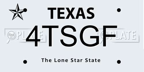 4TSGF Texas License Plate