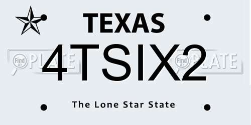 4TSIX2 Texas License Plate