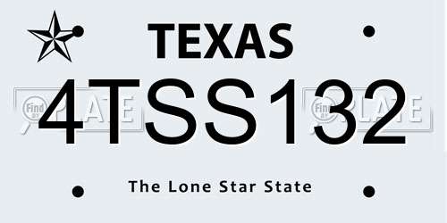 4TSS132 Texas License Plate