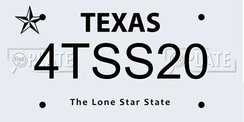 4TSS20 Texas License Plate