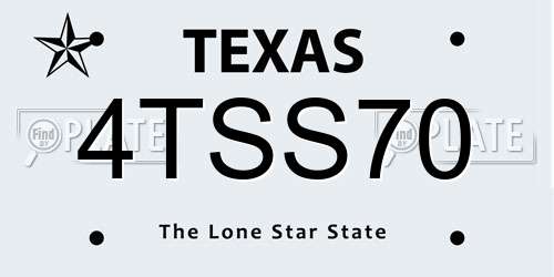4TSS70 Texas License Plate