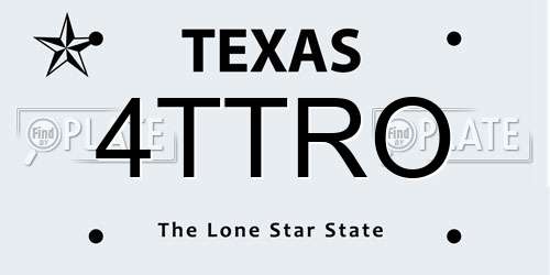4TTRO Texas License Plate