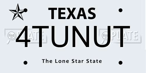 4TUNUT Texas License Plate